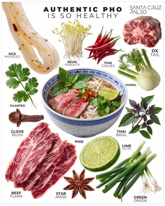 Authentic pho is so healthy ingredients