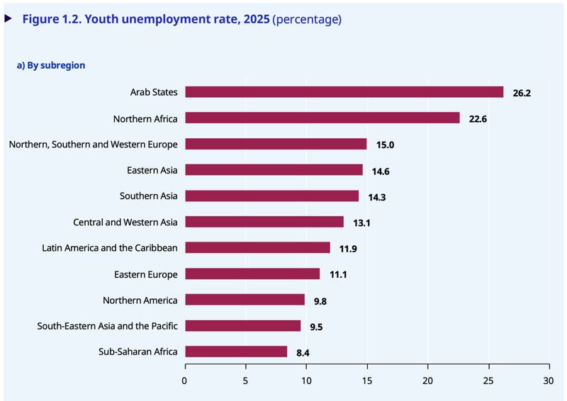 The young are struggling in the countries that have them